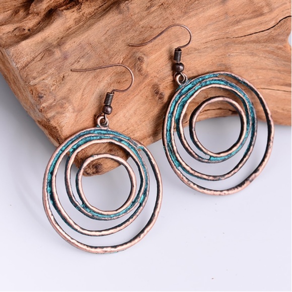 Vintage Bohemian Ethnic Dangle Earrings - Picture 2 of 9